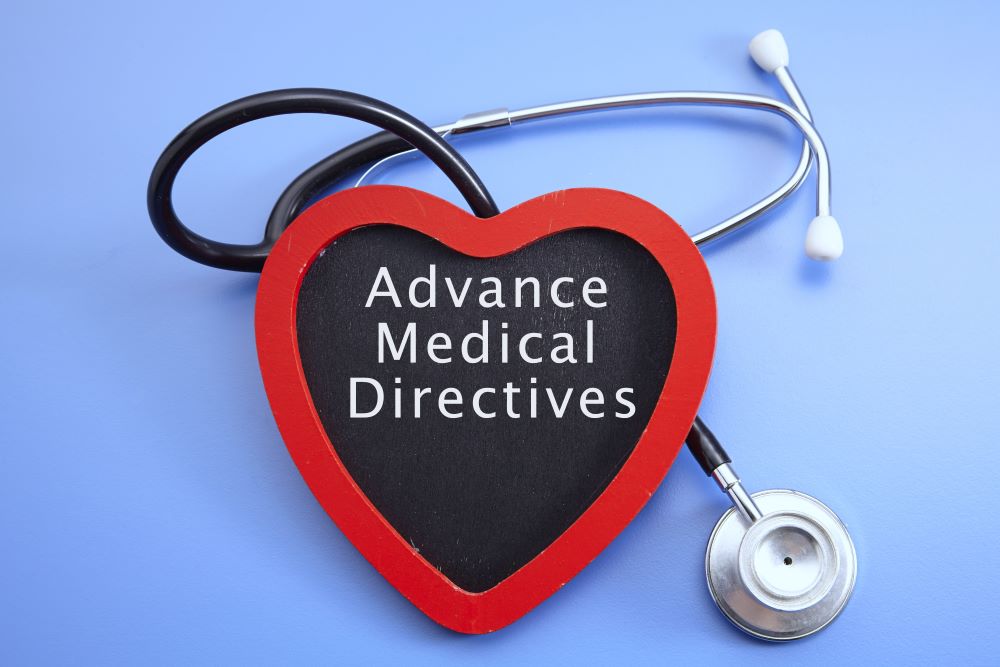 Advance Medical Directives graphic with heart and stethoscope